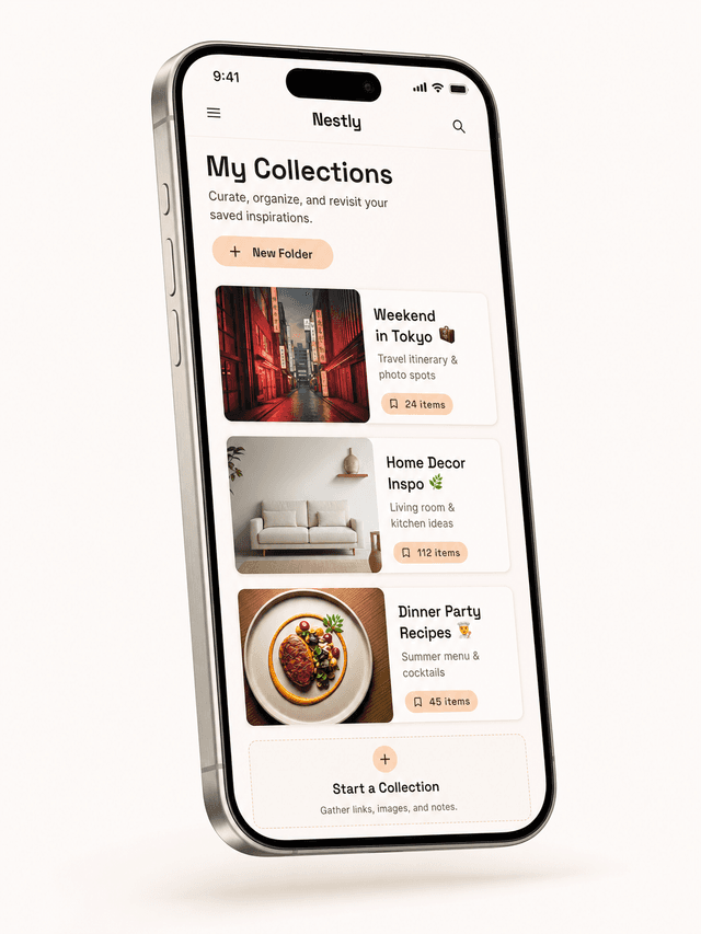 Nestly collections view showing organized content